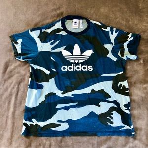 Adidas Blue Camo Logo Tee